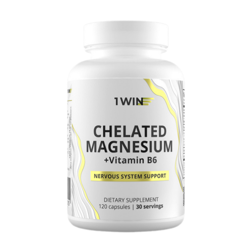 1WIN Магния хелат + витамин B6 / Magnesium chelate + vitamin B6 капсулы массой 650 мг 120 шт
