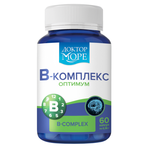 Доктор Море B-комплекс оптимум/B-complex optimum капсулы по 0,36 г 60 шт Доктор Море B-комплекс оптимум/B-complex optimum капсулы по 0,36 г 60 шт