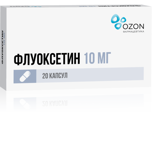 Флуоксетин капсулы 10 мг 20 шт Флуоксетин капсулы 10 мг 20 шт