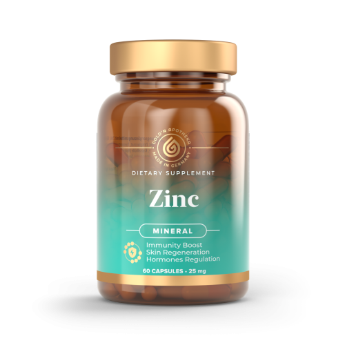 Gold'n Apotheka Zinc 25 mg/Цинк 25 мг капсулы массой 0,45 г 60 шт Gold'n Apotheka Zinc 25 mg/Цинк 25 мг капсулы массой 0,45 г 60 шт