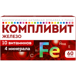 Компливит Железо таблетки массой 525 мг 60 шт Компливит Железо таблетки массой 525 мг 60 шт