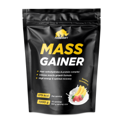 Масс Гейнер/Mass Gainer Prime Kraft белково-углеводный порошок со вкусом Клубника-банан дой-пак 1000 г 1 шт