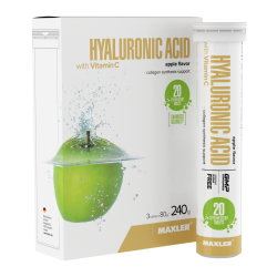 Maxler Гиалуроновая кислота с вит С/Hyaluronic Acid with Vitamin C шипучие таблетки вкус Яблока по 4,0 г 20 шт Maxler Гиалуроновая кислота с вит С/Hyaluronic Acid with Vitamin C шипучие таблетки вкус Яблока по 4,0 г 20 шт