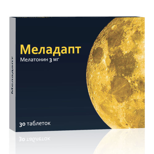 Меладапт таблетки покрыт.плен.об. 3 мг 30 шт Меладапт таблетки покрыт.плен.об. 3 мг 30 шт