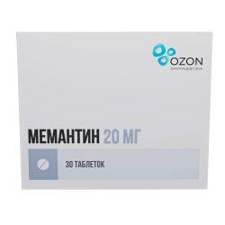 Мемантин таблетки покрыт.плен.об. 20 мг 30 шт Мемантин таблетки покрыт.плен.об. 20 мг 30 шт
