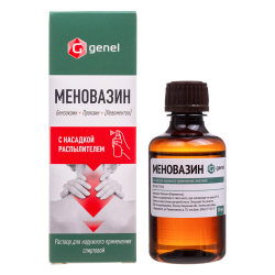 Меновазин раствор для наружного применения спиртовой с насадкой распылительной 50 мл 1 шт