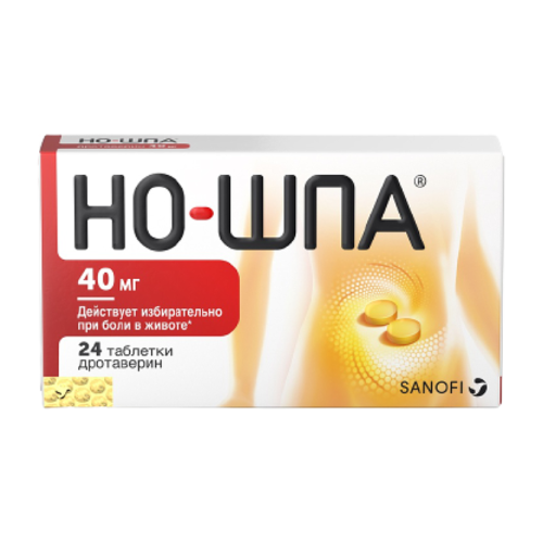 Но-шпа таблетки покрыт.плен.об. 40 мг 24 шт Но-шпа таблетки покрыт.плен.об. 40 мг 24 шт
