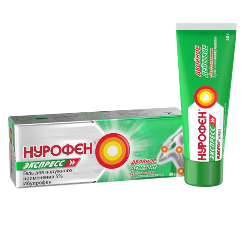 Нурофен Экспресс гель для наружного применения 5 % 50 г 1 шт Нурофен Экспресс гель для наружного применения 5 % 50 г 1 шт