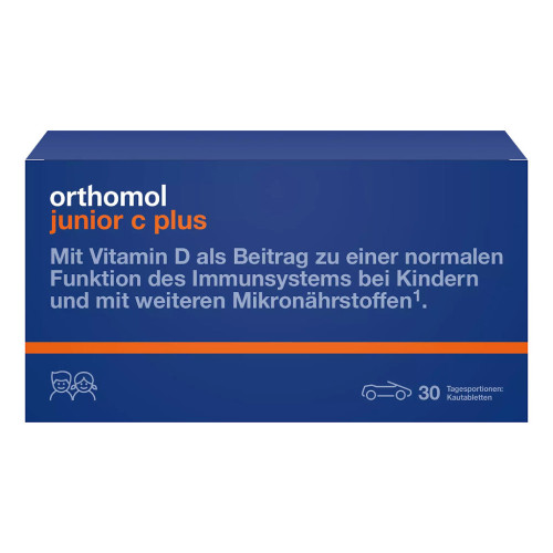 Orthomol Junior C plus/Ортомол Джуниор С плюс вкус мандарин-апельсин жевательные таблетки массой 1350 мг 30 шт Orthomol Junior C plus/Ортомол Джуниор С плюс вкус мандарин-апельсин жевательные таблетки массой 1350 мг 30 шт