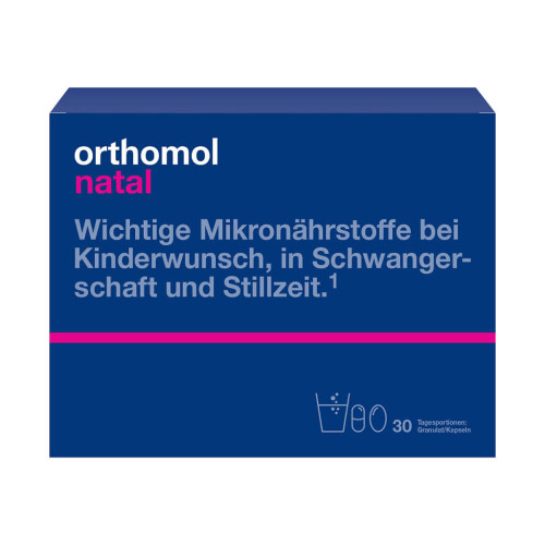Orthomol Natal/Ортомол Натал курс 30 дней набор саше порошок массой 14 г+капсулы массой 441,5 мг+638 мг 1 уп
