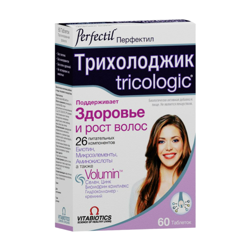 Перфектил Трихолоджик таблетки массой 986 мг 60 шт Перфектил Трихолоджик таблетки массой 986 мг 60 шт
