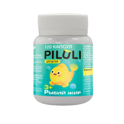 PILULI Детский рыбий жир Kids Fish Oil капсулы по 0,2 г 3+ 120 шт