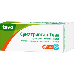 Суматриптан-Тева таблетки покрыт.плен.об. 100 мг 6 шт Суматриптан-Тева таблетки покрыт.плен.об. 100 мг 6 шт