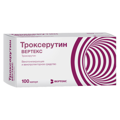 Троксерутин Вертекс капсулы 300 мг 100 шт Троксерутин Вертекс капсулы 300 мг 100 шт