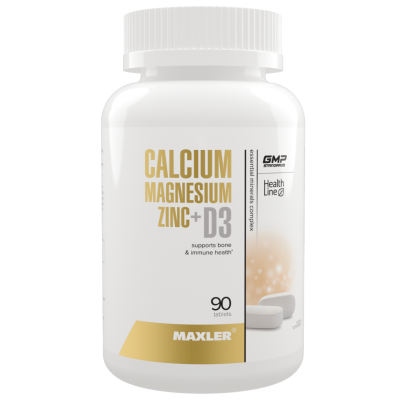 Maxler Кальций Магний Цинк+D3/Calcium Magnesium Zinc+D3 таблетки по 1,55 г 90 шт