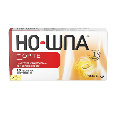 Но-шпа форте таблетки 80 мг 10 шт